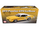 1972 Pontiac GTO LeMans Monarch Yellow with GTO Stripes and White Vinyl Top Limited Edition to 264 pieces Worldwide 1/18 Diecast Model Car ACME A1801227 1972 Pontiac GTO LeMans Monarch Yellow with GTO Stripes and White Vinyl Top Limited Edition to 264 pieces Worldwide 1/18 Diecast Model Car ACME A1801227