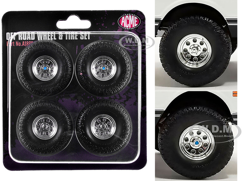 Offroad 35 Mag Wheel and Tire Set of 4 pieces from 1971 Chevrolet K5 Blazer for 1/18 Scale Models ACME A1807716W
