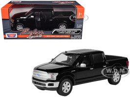 2019 Ford F 150 Lariat Crew Cab Pickup Truck Black 1/27 Diecast Model Car Motormax 79363bk