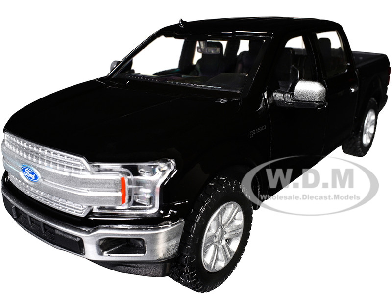 2019 Ford F 150 Lariat Crew Cab Pickup Truck Black 1/27 Diecast Model Car Motormax 79363bk