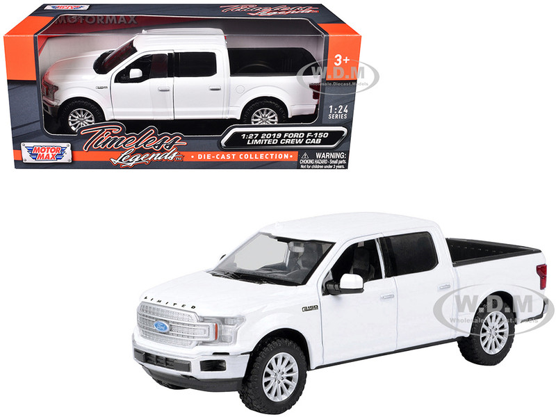 2019 Ford F 150 Limited Crew Cab Pickup Truck White 1/27 Diecast Model Car Motormax 79364w