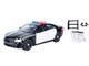 2023 Dodge Charger Pursuit Police Car Black and White with Flashing Light Bar Front and Rear Lights and 2 Sounds Builder s Kit 1/24 Diecast Model Car Motormax 79622BB-BKW