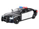 2023 Dodge Charger Pursuit Police Car Black and White with Flashing Light Bar Front and Rear Lights and 2 Sounds Builder s Kit 1/24 Diecast Model Car Motormax 79622BB-BKW