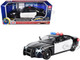 2023 Dodge Charger Pursuit Police Car Black and White with Flashing Light Bar Front and Rear Lights and 2 Sounds Builder s Kit 1/24 Diecast Model Car Motormax 79622BB-BKW