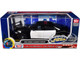 2023 Dodge Charger Pursuit Police Car Black and White with Flashing Light Bar Front and Rear Lights and 2 Sounds Builder s Kit 1/24 Diecast Model Car Motormax 79622BB-BKW
