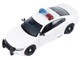 2023 Dodge Charger Pursuit Police Car Unmarked White with Flashing Light Bar Front and Rear Lights and 2 Sounds Builder s Kit 1/24 Diecast Model Car Motormax 79622BB-W