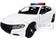 2023 Dodge Charger Pursuit Police Car Unmarked White with Flashing Light Bar Front and Rear Lights and 2 Sounds Builder s Kit 1/24 Diecast Model Car Motormax 79622BB-W