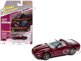 2003 Chevrolet Corvette Convertible 50th Anniversary Anniversary Red Metallic Classic Gold Collection 1/64 Diecast Model Car Johnny Lightning JLCG033-JLSP387B