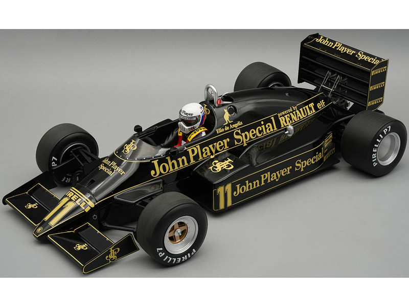 Lotus 94T #11 Elio de Angelis John Player Special Team Lotus Formula One F1 European GP 1983 with Display Case and Driver Figure Mythos Series Limited Edition to 60 pieces Worldwide 1/18 Model Car Tecnomodel TMD18-400B