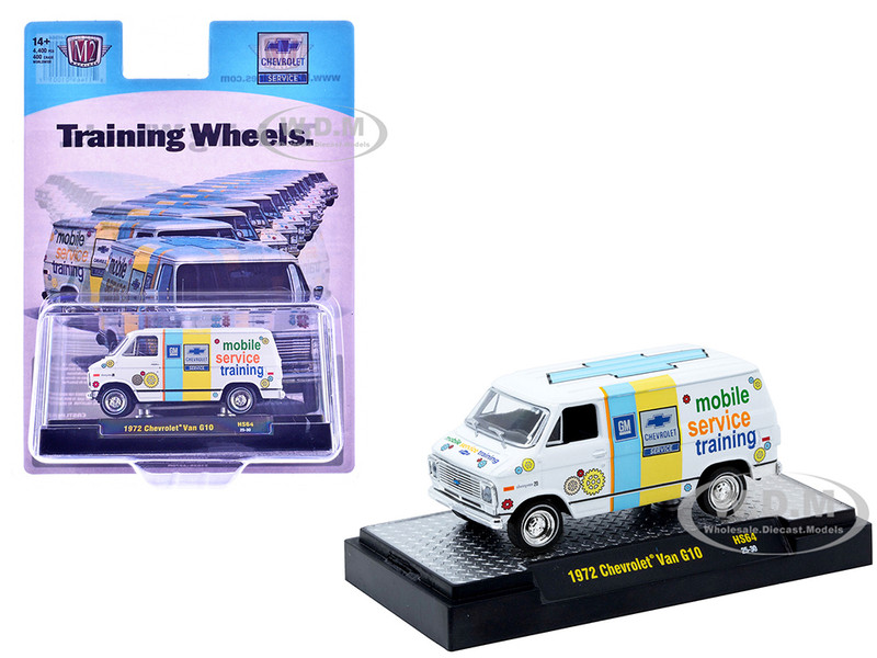 1972 Chevrolet G10 Van Chevrolet Mobile Service Training White with Graphics Limited Edition to 4400 pieces Worldwide 1/64 Diecast Model Car M2 Machines 31500-HS64