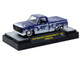 1973 Chevrolet Cheyenne Super 10 Pickup Truck Merry Christmas Happy New Year Blue Metallic with White Snow Graphics Limited Edition to 10428 pieces Worldwide 1/64 Diecast Model Car M2 Machines 31500-HS65