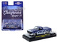 1973 Chevrolet Cheyenne Super 10 Pickup Truck Merry Christmas Happy New Year Blue Metallic with White Snow Graphics Limited Edition to 10428 pieces Worldwide 1/64 Diecast Model Car M2 Machines 31500-HS65
