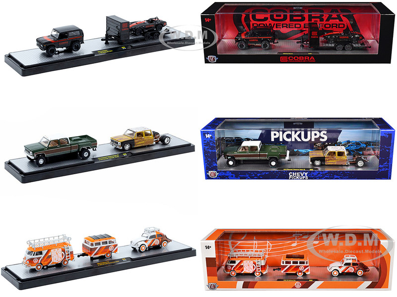 Auto Haulers Set of 3 Trucks Release 90 Limited Edition to 8000 pieces Worldwide 1/64 Diecast Models M2 Machines 36000-90