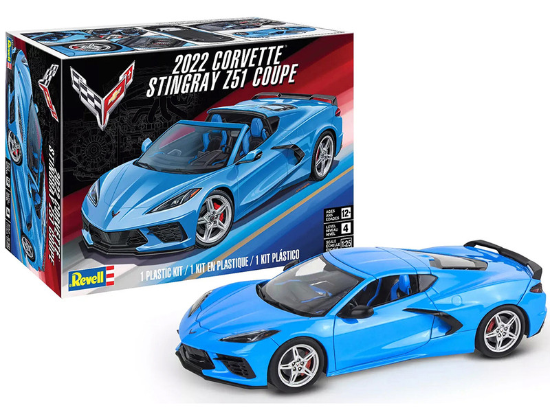 Level 4 Model Kit 2022 Chevrolet Corvette Stingray Z51 Coupe 1/25 Scale Model Revell 14556