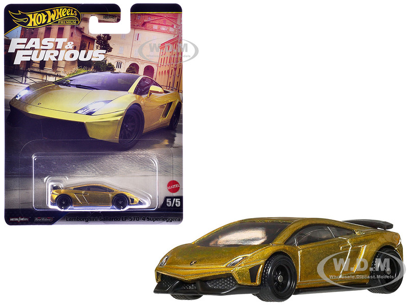 Lamborghini Gallardo LP 570 4 Superleggera Gold Metallic Fast X 2023 Movie Fast & Furious Series Diecast Model Car Hot Wheels JBM01