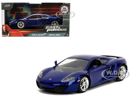McLaren MP4 12C Blue Metallic Furious 7 2015 Movie Fast & Furious Series 1/32 Diecast Model Car Jada 35695