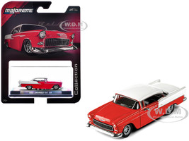 1955 Chevrolet Bel Air Red and White Collection Series 1/64 Diecast Model Car Majorette MJ8505001013