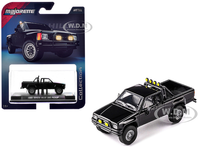 1985 Toyota Hilux SR5 Pickup Truck Black Collection Series 1/64 Diecast Model Car Majorette MJ8505001016