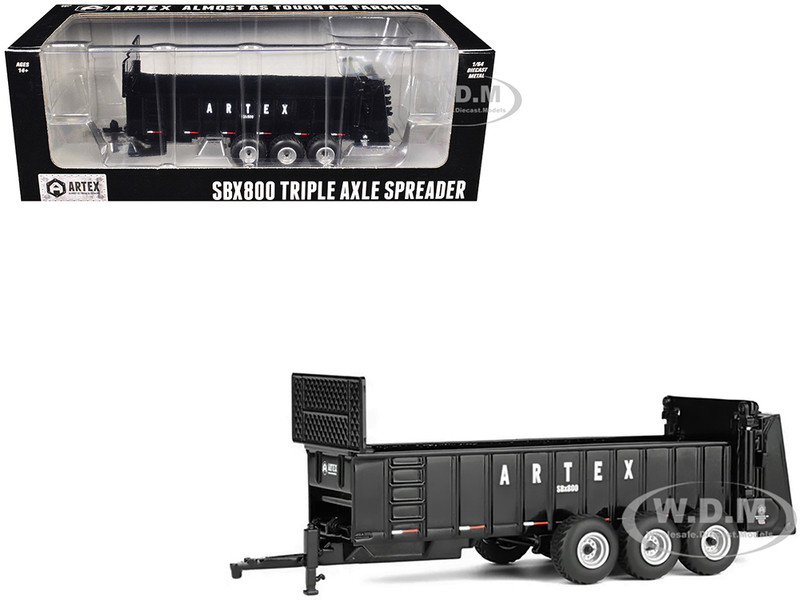 Artex SBX800 Triple Axle Spreader Black 1/64 Diecast Model SpecCast ART002