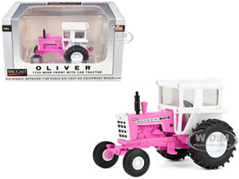 Oliver 1755 Wide Front Tractor with Cab Hot Pink and White 1/64 Diecast Model SpecCast SCT981