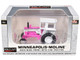 Minneapolis Moline G840 Wide Front Tractor with Cab Hot Pink and White 1/64 Diecast Model SpecCast SCT982