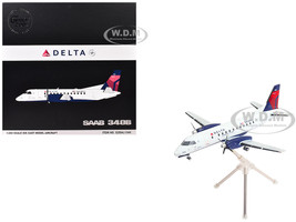 Saab 340B Commercial Aircraft Delta Connection Mesaba Airlines N428XJ White with Red and Blue Tail Gemini 200 Series 1/200 Diecast Model Airplane GeminiJets G2DAL1340