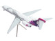 Boeing 717 200 Commercial Aircraft Hawaiian Airlines N492HA White with Purple Tail Graphics Gemini 200 Series 1/200 Diecast Model Airplane GeminiJets G2HAL1351