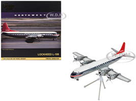 Lockheed L 188 Electra Commercial Aircraft Northwest Orient N128US White and Gray with Blue Stripes and Red Tail "Gemini 200" Series 1/200 Diecast Model Airplane GeminiJets G2NWA1028