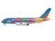 Airbus A380 800 Commercial Aircraft Emirates Airlines Destination Dubai A6-EES Blue with Graphics 1/400 Diecast Model Airplane GeminiJets GJ2345
