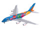 Airbus A380 800 Commercial Aircraft Emirates Airlines Destination Dubai A6-EES Blue with Graphics 1/400 Diecast Model Airplane GeminiJets GJ2345