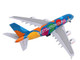 Airbus A380 800 Commercial Aircraft Emirates Airlines Destination Dubai A6-EES Blue with Graphics 1/400 Diecast Model Airplane GeminiJets GJ2345