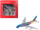 Airbus A380 800 Commercial Aircraft Emirates Airlines Destination Dubai A6-EES Blue with Graphics 1/400 Diecast Model Airplane GeminiJets GJ2345
