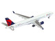Boeing 757 300 Commercial Aircraft Delta Air Lines N595NW White with Red and Blue Tail 1/400 Diecast Model Airplane GeminiJets GJ2362