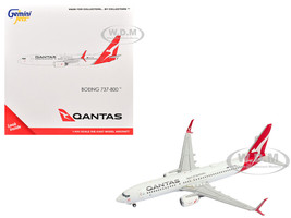 Boeing 737 800 Commercial Aircraft Qantas Airways VH VZW White with Red Tail 1/400 Diecast Model Airplane GeminiJets GJ2371