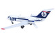 Yakovlev Yak 40 Commercial Aircraft LOT Polish Airlines SP GEA White with Blue Stripes and Tail 1/200 Diecast Model Airplane Herpa HE573139