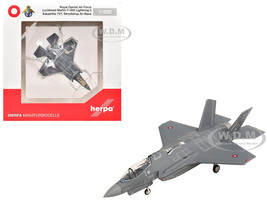 Lockheed Martin F 35A Lightning II Aircraft Eskadrille 727 Skrydstrup Air Base L 007 Royal Danish Air Force 1/200 Diecast Model Airplane Herpa HE573603