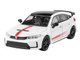 2025 Honda Civic Type R FL5 Ultimate Edition White with Red Stripes and Black Top 1/64 Diecast Model Car Paragon Models PA-55589