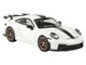 2025 Porsche 911 GT3 992 2 Grand Prix White with Carbon Stripe 1/64 Diecast Model Car Paragon Models PA-55873