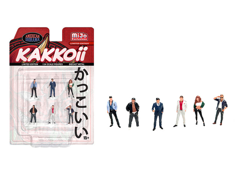 Kakkoii 6 piece Diecast Figures Set 1/64 Scale Models American Diorama AD-2425MJ