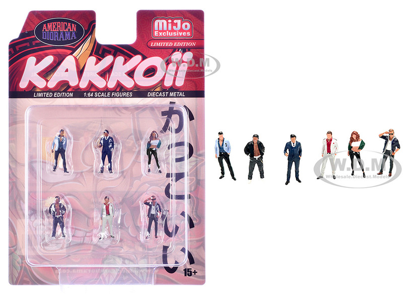 Kakkoii 6 piece Diecast Figures Set 1/64 Scale Models American Diorama AD-2425MJ