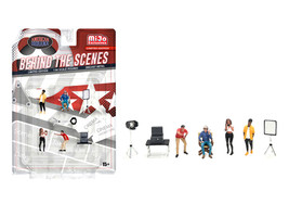 Behind The Scenes 7 piece 4 People 3 Accessories Diecast Figures Set 1/64 Scale Models American Diorama AD-2426MJ