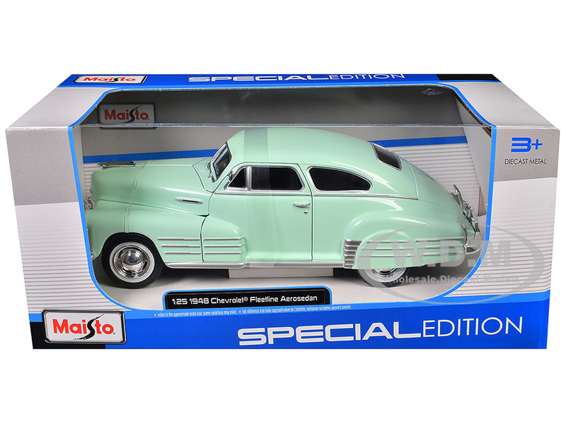1948 Chevrolet Fleetline Aerosedan Light Green Special Edition Series 1/25 Diecast Model Car Maisto 32921GRN