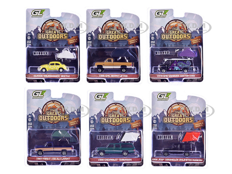 The Great Outdoors Series 4 Set of 6 pieces 1/64 Diecast Model Cars Greenlight 38080SET