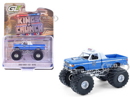 1990 Ford F 350 Monster Truck NYPD New York Police Department Blue with White Top Kings of Crunch Hot Pursuit Special Edition 1/64 Diecast Model Car Greenlight 49170E