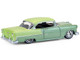 1956 Chevrolet Bel Air Lowrider Laurel Green Metallic and Crocus Yellow Two Tone with Green Interior California Lowriders Series 7 1/64 Diecast Model Car Greenlight 63080A