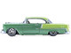 1956 Chevrolet Bel Air Lowrider Laurel Green Metallic and Crocus Yellow Two Tone with Green Interior California Lowriders Series 7 1/64 Diecast Model Car Greenlight 63080A