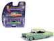 1956 Chevrolet Bel Air Lowrider Laurel Green Metallic and Crocus Yellow Two Tone with Green Interior California Lowriders Series 7 1/64 Diecast Model Car Greenlight 63080A