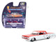 1964 Chevrolet Biscayne Lowrider Silver Metallic and Red Two Tone California Lowriders Series 7 1/64 Diecast Model Car Greenlight 63080B