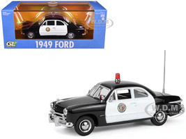 1949 Ford Custom Police Car LAPD Los Angeles Police Department Black and White 1/43 Diecast Model Car Greenlight 86642