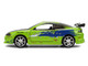 Brian s Mitsubishi Eclipse Green with Graphics Damaged Version The Fast and the Furious 2001 Movie Fast & Furious Series 1/32 Diecast Model Car Jada 36356